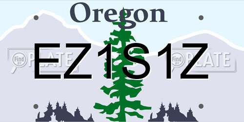 EZ1S1Z Oregon License Plate