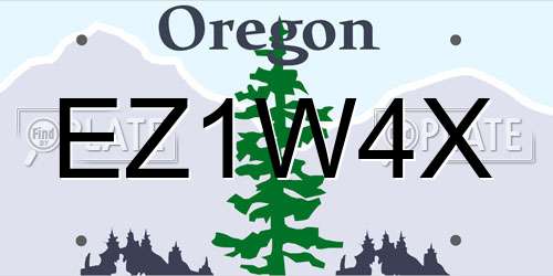 EZ1W4X Oregon License Plate