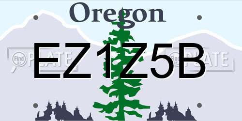 EZ1Z5B Oregon License Plate