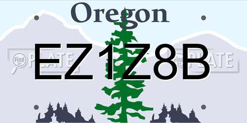 EZ1Z8B Oregon License Plate