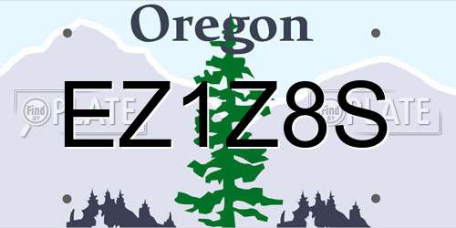 EZ1Z8S Oregon License Plate