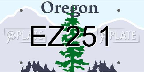 EZ251 Oregon License Plate