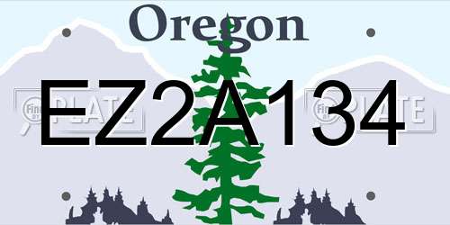 EZ2A134 Oregon License Plate
