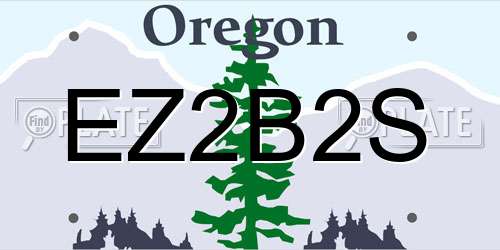 EZ2B2S Oregon License Plate