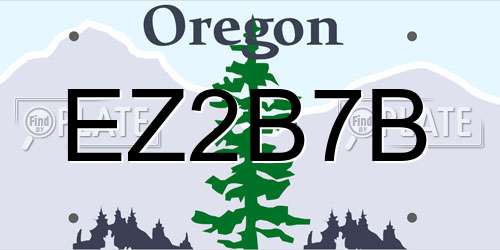 EZ2B7B Oregon License Plate