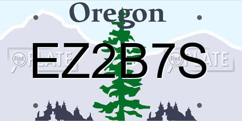EZ2B7S Oregon License Plate