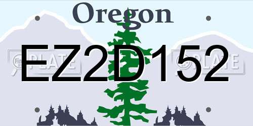 EZ2D152 Oregon License Plate