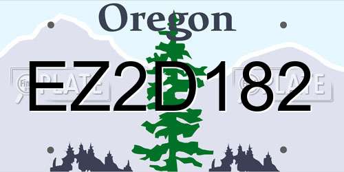 EZ2D182 Oregon License Plate