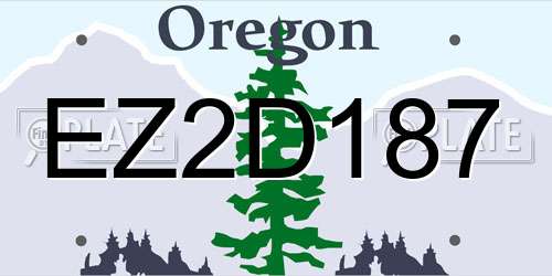 EZ2D187 Oregon License Plate