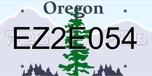 EZ2E054 Oregon License Plate