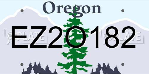 EZ2O182 Oregon License Plate