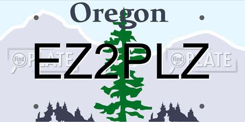 EZ2PLZ Oregon License Plate