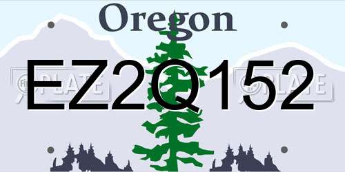 EZ2Q152 Oregon License Plate