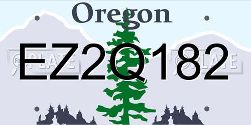 EZ2Q182 Oregon License Plate