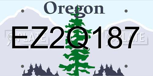 EZ2Q187 Oregon License Plate