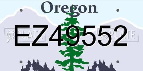 EZ49552 Oregon License Plate