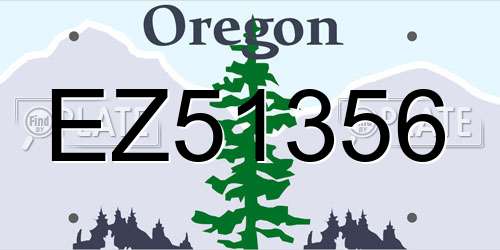 EZ51356 Oregon License Plate