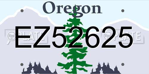 EZ52625 Oregon License Plate