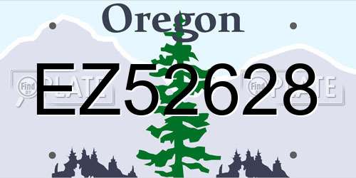 EZ52628 Oregon License Plate