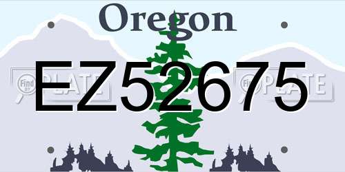 EZ52675 Oregon License Plate