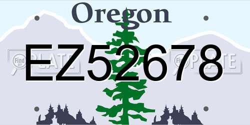 EZ52678 Oregon License Plate