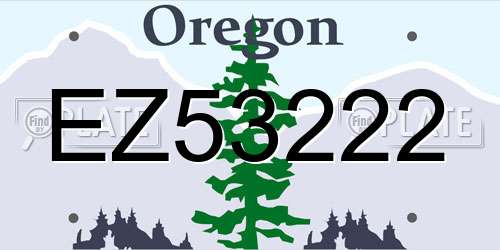 EZ53222 Oregon License Plate