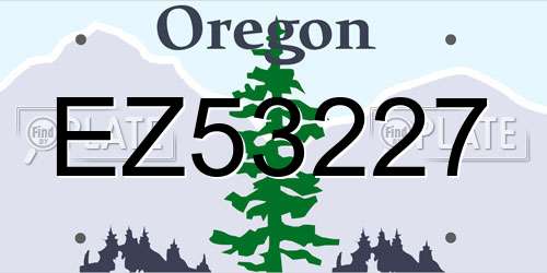 EZ53227 Oregon License Plate