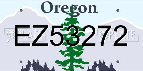 EZ53272 Oregon License Plate