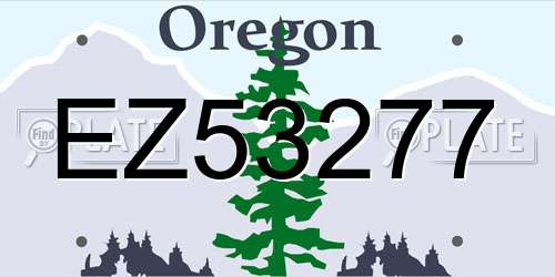 EZ53277 Oregon License Plate