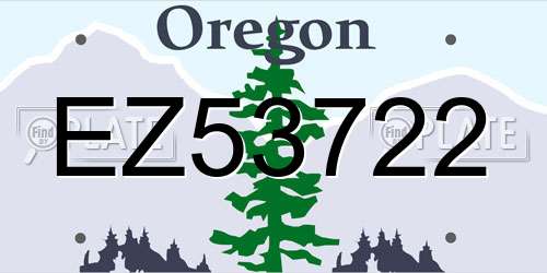 EZ53722 Oregon License Plate