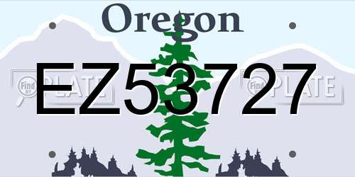 EZ53727 Oregon License Plate