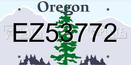 EZ53772 Oregon License Plate