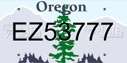 EZ53777 Oregon License Plate