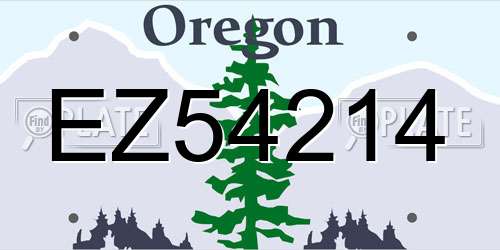 EZ54214 Oregon License Plate