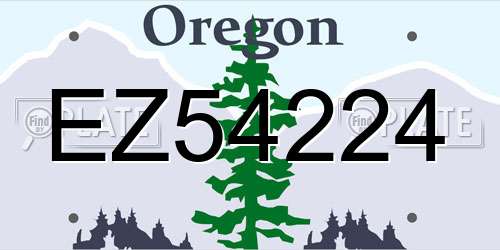 EZ54224 Oregon License Plate