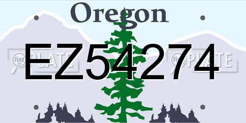 EZ54274 Oregon License Plate