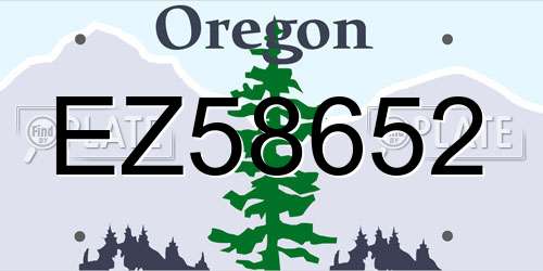 EZ58652 Oregon License Plate