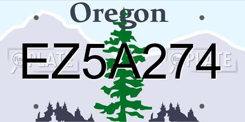 EZ5A274 Oregon License Plate