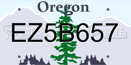 EZ5B657 Oregon License Plate