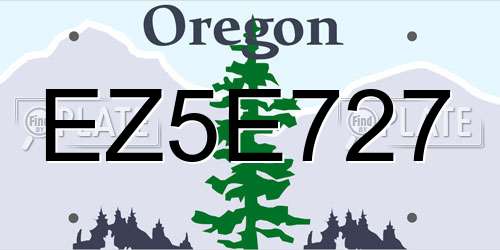 EZ5E727 Oregon License Plate