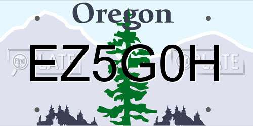 EZ5G0H Oregon License Plate