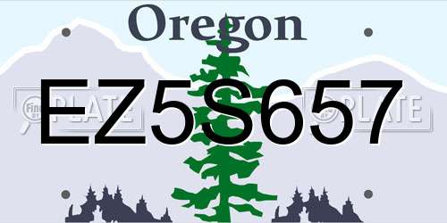 EZ5S657 Oregon License Plate
