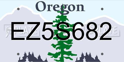 EZ5S682 Oregon License Plate