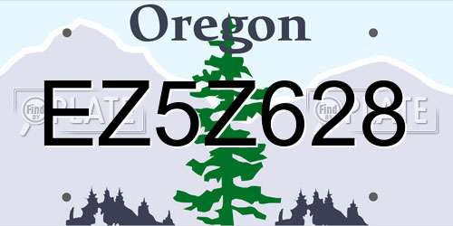 EZ5Z628 Oregon License Plate