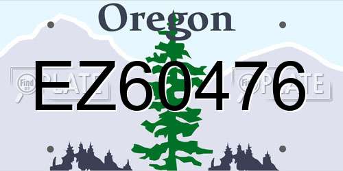 EZ60476 Oregon License Plate