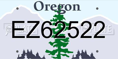 EZ62522 Oregon License Plate