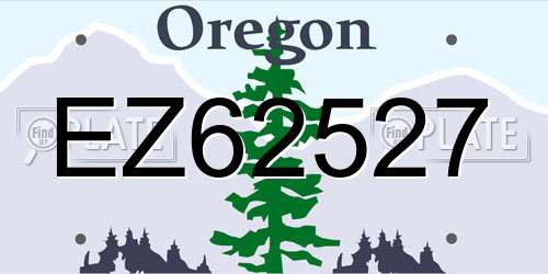 EZ62527 Oregon License Plate