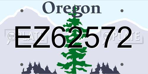 EZ62572 Oregon License Plate