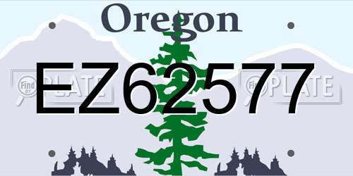 EZ62577 Oregon License Plate