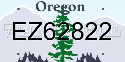 EZ62822 Oregon License Plate
